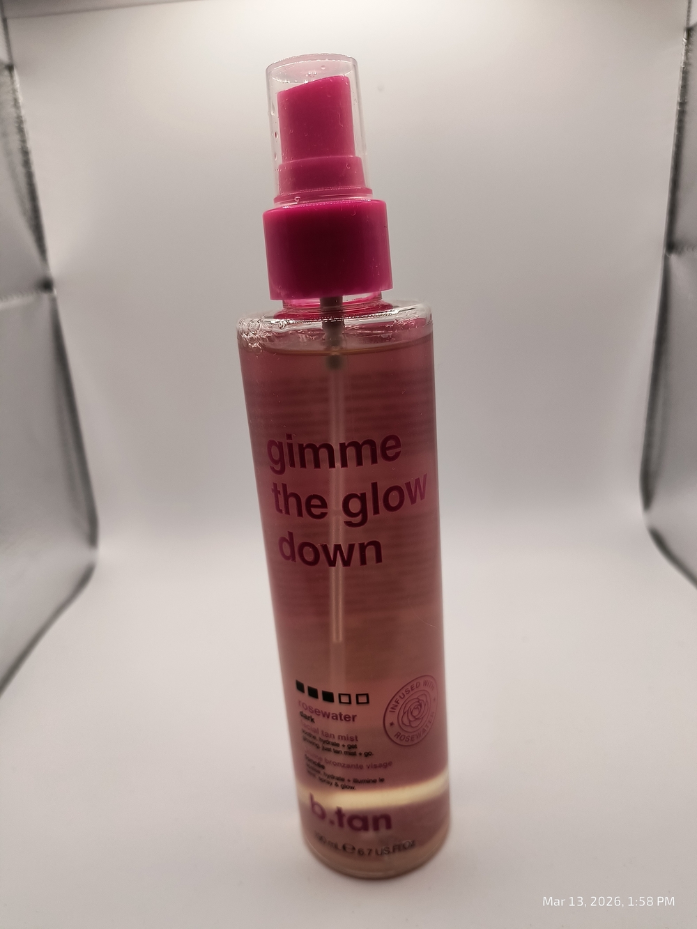 b.tan Facial Tan Mist Spray Dark | Gimme the Glow down Rosewater Gradual 6.7 Flo